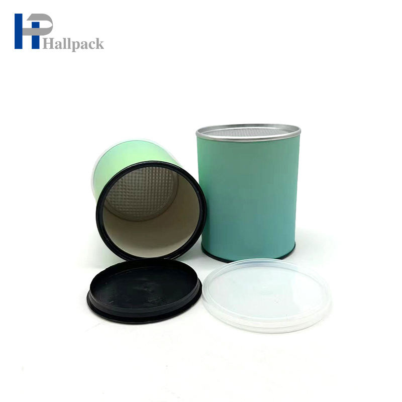 Tubo de papelão de cilindro redondo com tampa de plástico Kraft ecológico com design de marca personalizada para uso em artesanato e embalagens