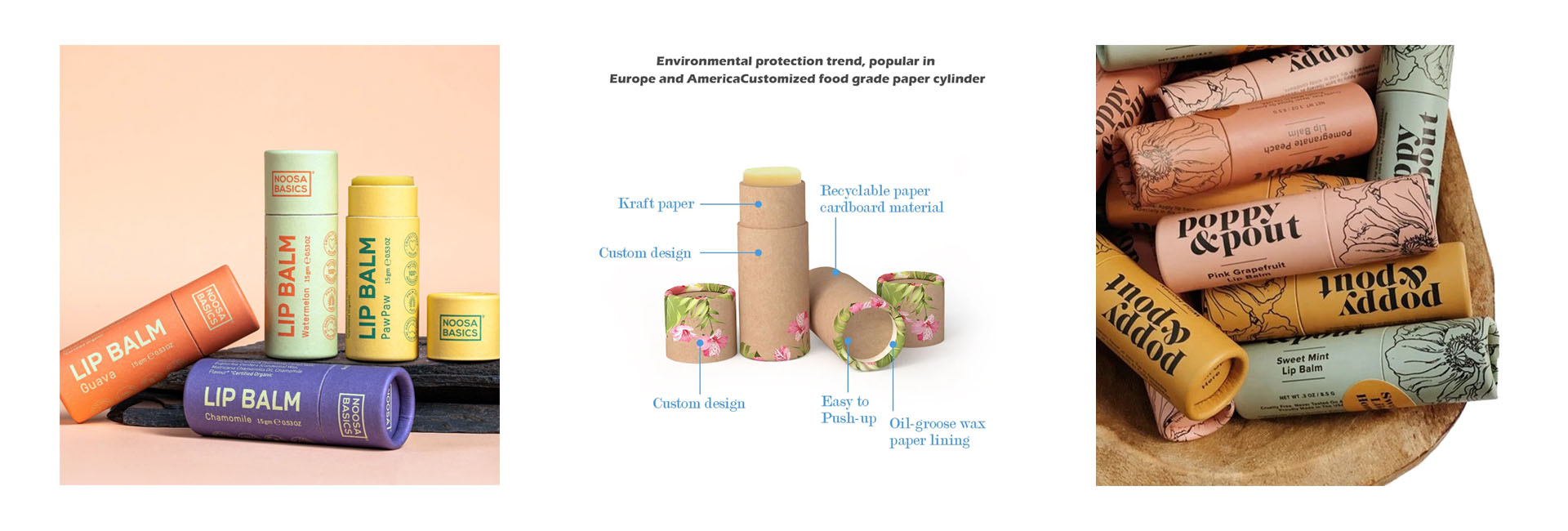 embalagem de tubo de b&aacute;lsamo labial