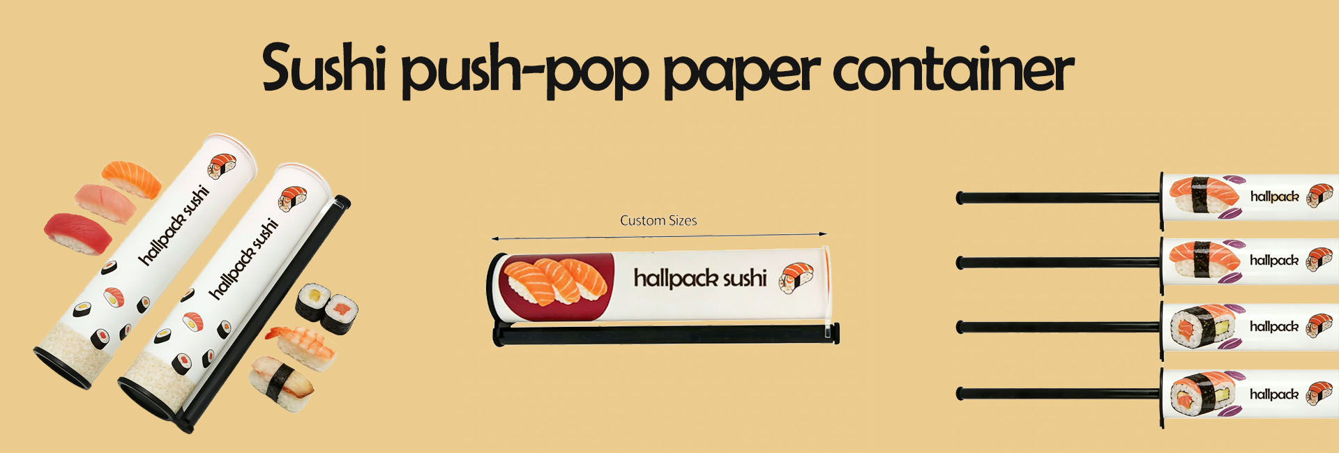 Caixa de sushi push pop