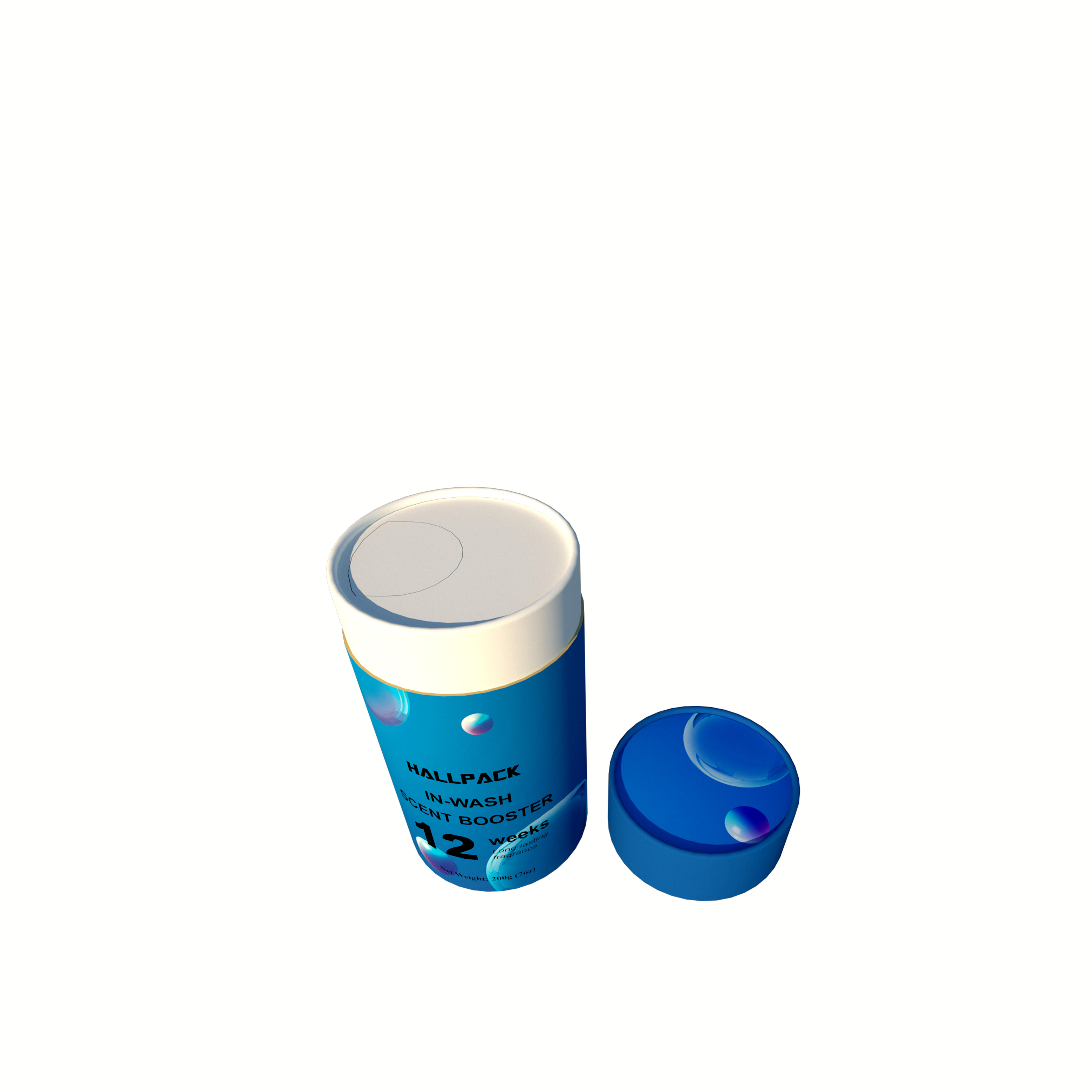 Embalagem push up de papel biodegradável com logotipo personalizado em formato redondo de tubo de papelão para intensificador de perfume de lavagem cosmética