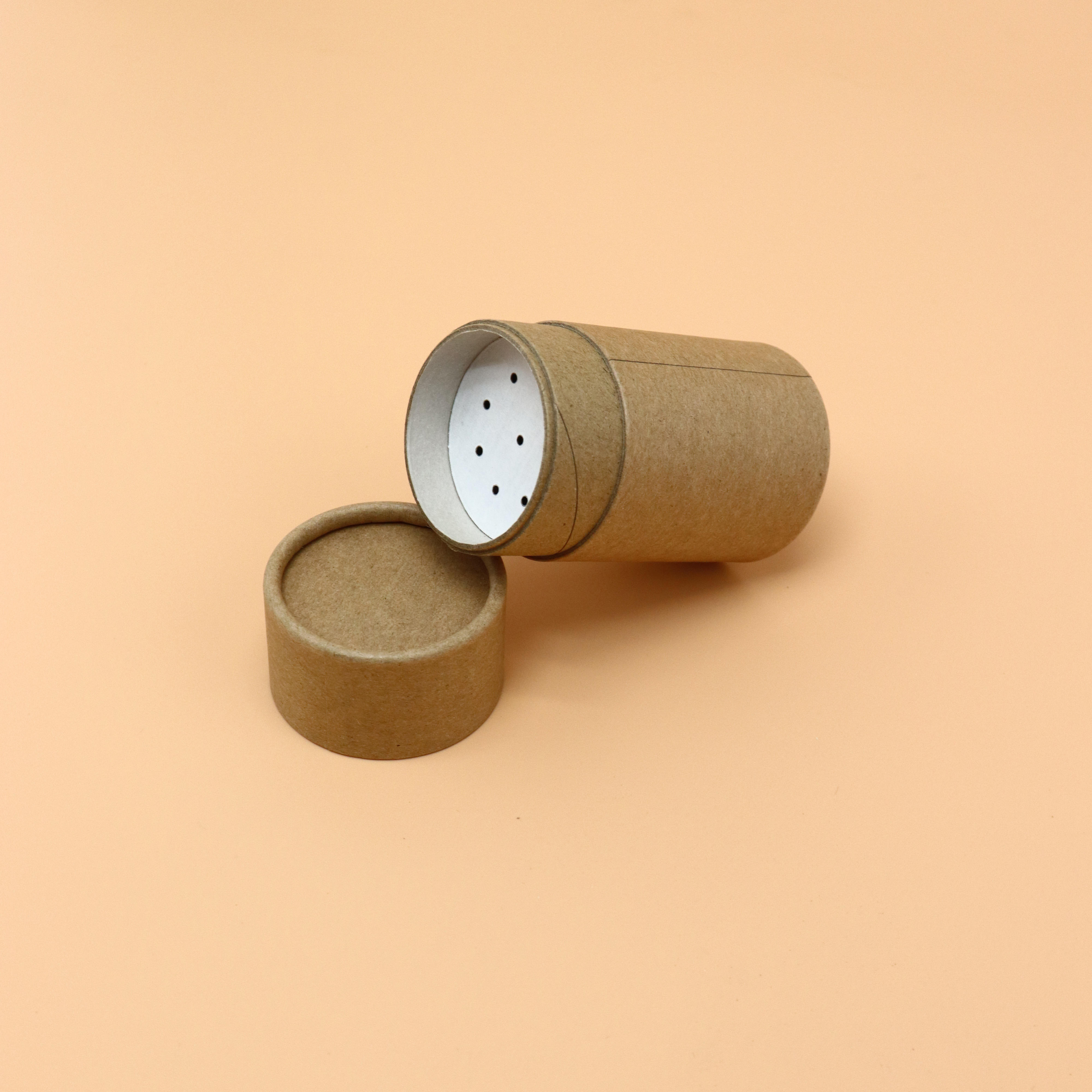 Novo design pimenta kraft tubo sal especiarias embalagem biodegradável recipiente de tubo de papel em pó solto