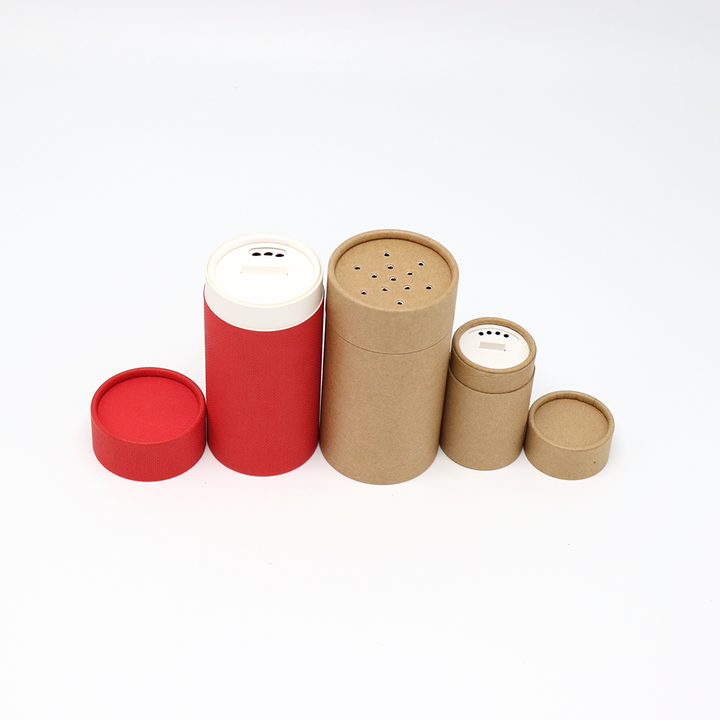 Caixa de tubo redondo cosmético personalizado de alta qualidade, pacote de papelão embalado com peneira, agitador para shampoo seco em pó