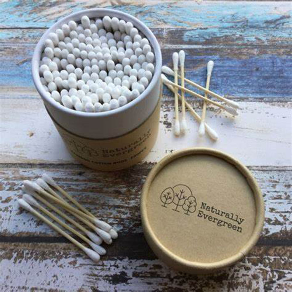 Pacote redondo da caixa do tubo empacotado cartão cosmético feito sob encomenda biodegradável para botões de algodão de bambu