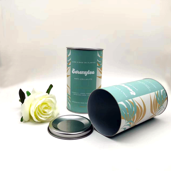 Tubo de papel de qualidade alimentar de alta qualidade, estilo lata, embalagem de chá, tubo biodegradável, embalagem de tubo de papel personalizado para alimentos