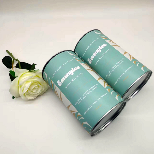 Tubo de papel de qualidade alimentar de alta qualidade, estilo lata, embalagem de chá, tubo biodegradável, embalagem de tubo de papel personalizado para alimentos