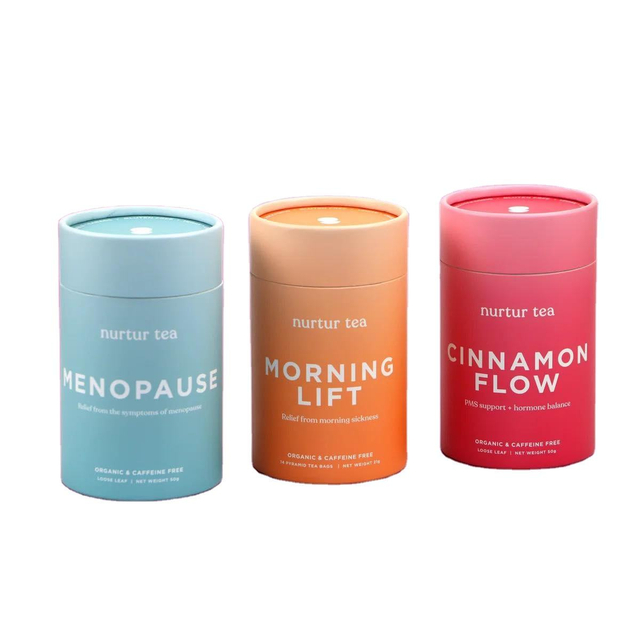 O logotipo da venda quente imprimiu a caixa reciclável do cilindro de empacotamento do chá do cartão do tubo redondo de Kraft