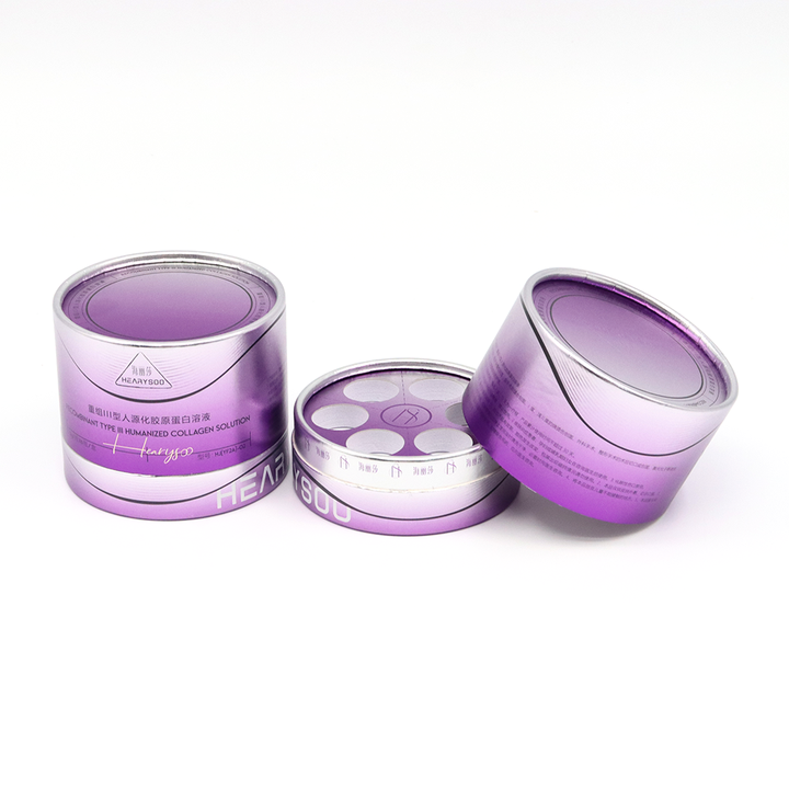 Tubo de papel cosmético luxuoso personalizado da caixa do cilindro do cartão que empacota para a garrafa líquida do perfume do colágeno do óleo essencial