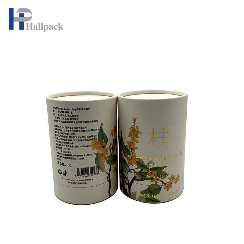 Caixa redonda de luxo personalizada, cilindro de papel para embalagem, perfumes, papelão rígido, garrafa de cosméticos, tubo de embalagem de papel