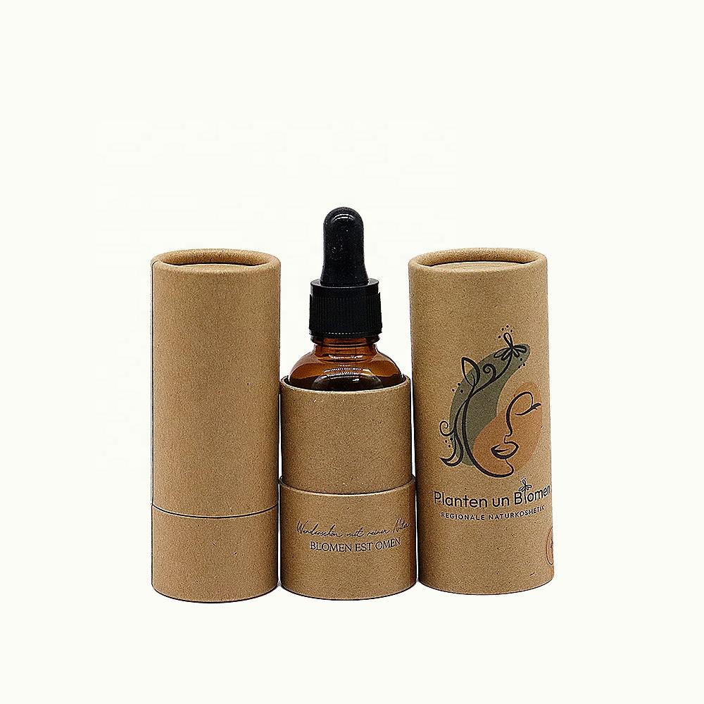 Personalize 10ml 15ml 20ml 30ml 50ml 100ml papelão kraft reciclado branco marrom preto tubo de papel de embalagem cosmética