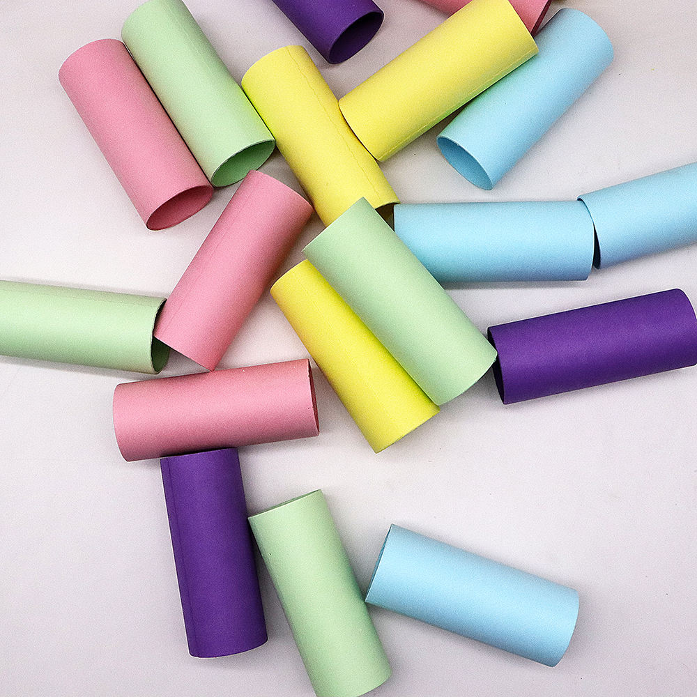 Tubos de rolo de papel artístico, ecológico, biodegradável, colorido, 2 polegadas, 54mm, artesanal, faça você mesmo, tubos de artesanato de papel colorido