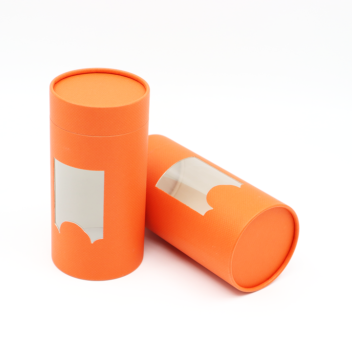 2024 Novo tubo de núcleo de papel reciclado Janela de impressão personalizada Kraft Craft Embalagem de tubo de papel de papelão