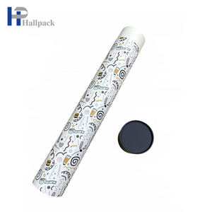 Pacote redondo de artesanato com logotipo personalizado Tubo de papel Kraft Tubo de papel longo