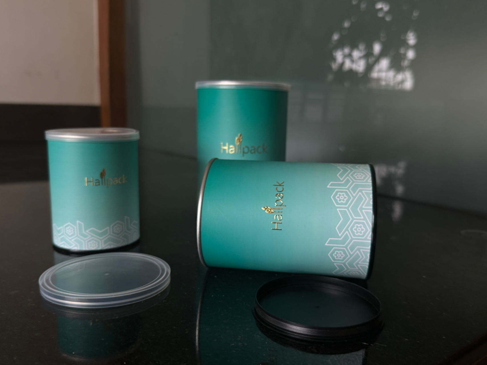 Design de marca ecológico personalizado, cilindro de rasgo fácil, embalagem de papel com tampa de plástico Kraft, tubo de papel personalizado