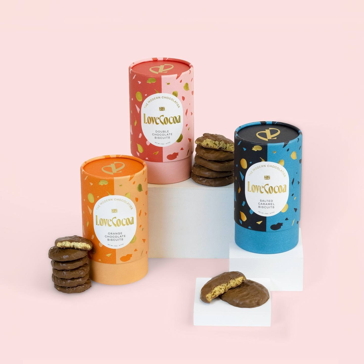 Caixa de tubo redondo de folha quente personalizada Hallpack Kraft biodegradável para embalagem de chocolate de chá Tubo de papel de embalagem de alimentos orgânicos