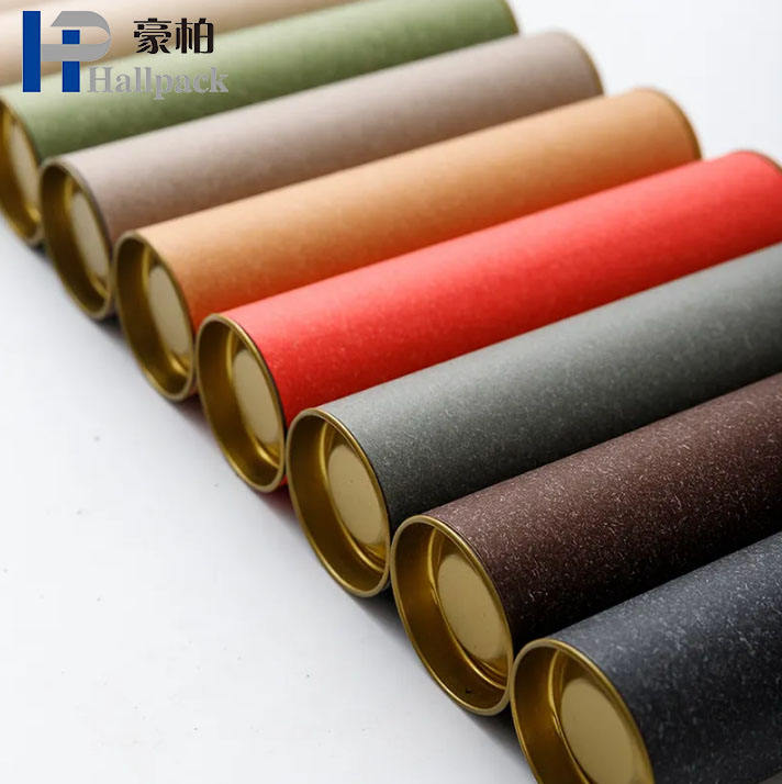 Papelão de grau alimentício reciclado, material ecológico, cilindro redondo de alta qualidade, embalagem de chá, tubo de papel kraft
