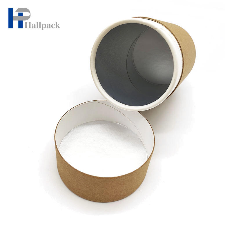 Tubo de papel kraft marrom de qualidade alimentar, formato de cilindro ecológico, embalagem para cuidados com a pele, biscoitos, cosméticos, artesanato, cilindro de papel
