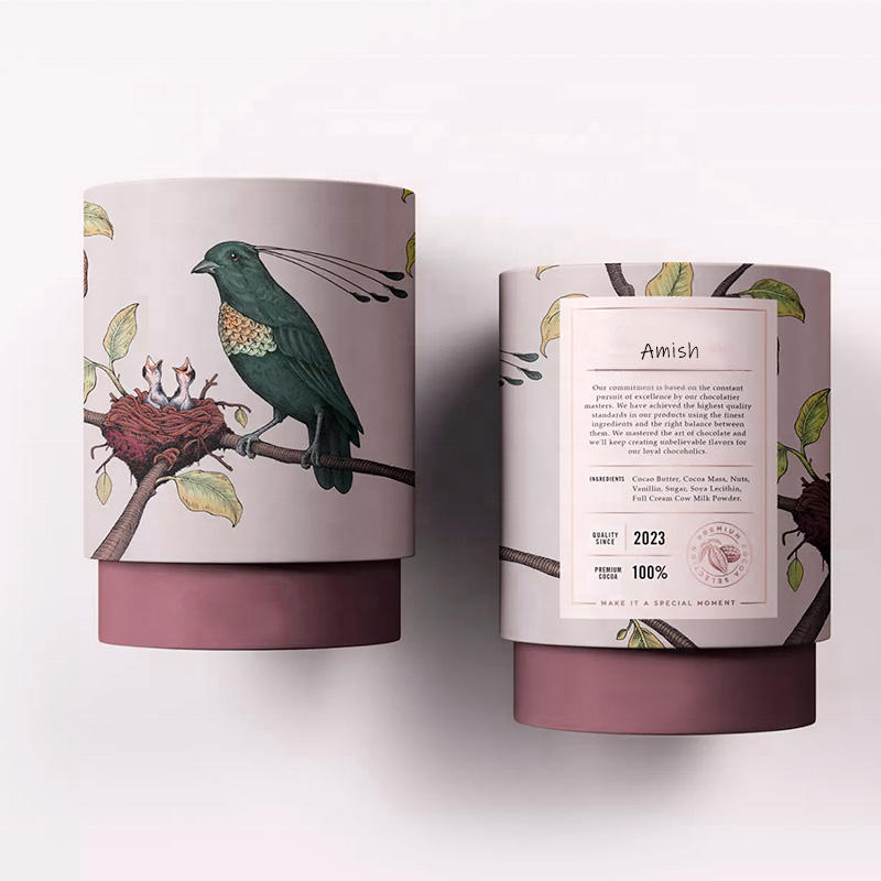 Tubo de papel redondo caixa de doces de papel artesanal OEM doces açúcar frasco de vidro caixa de papel de embalagem atacado caixas de doces de papelão aceitam