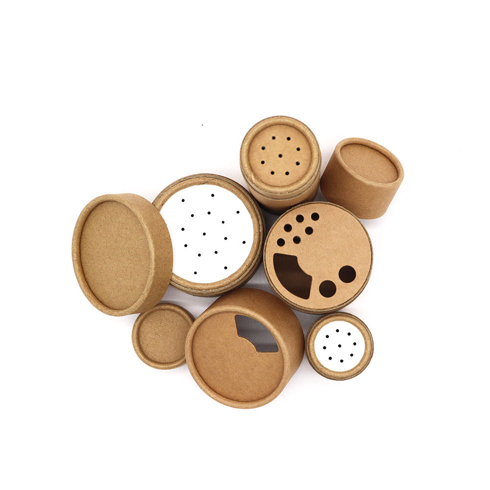 Personalize tubos de papel de qualidade alimentar com peneira Eco-Safe para cilindro de embalagem de pó corporal