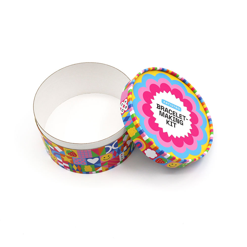Design de luxo impressão mooncake bolinhos bolo de aniversário cilindro recipiente redondo embalagem de papel presente embalagem de papel