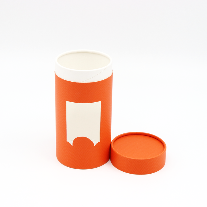 Embalagem de roupas personalizadas ecológicas, caixa de cilindro de papelão, tubo de papel com janela para camisetas, roupas íntimas, meias, toalha