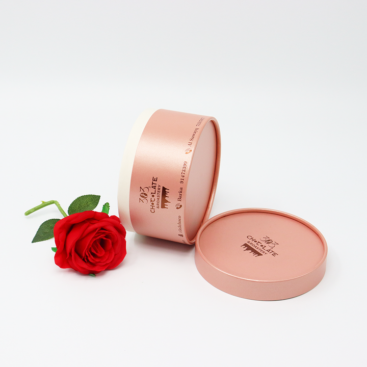 Tubo de empacotamento feito sob encomenda amigável da caixa do cilindro do cartão do produto comestível de Eco que empacota para o chocolate do biscoito do bolo do pão