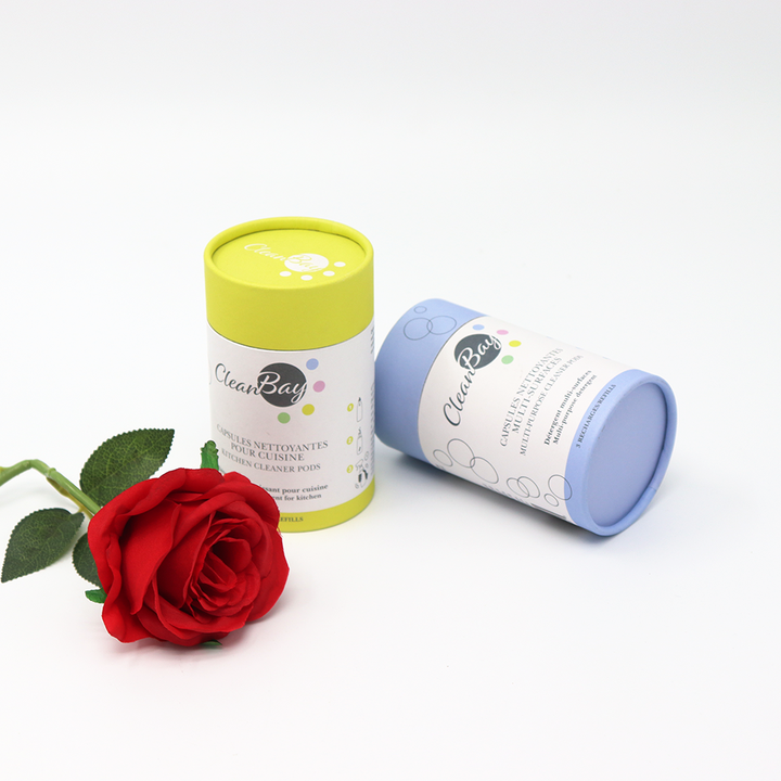 Tubo de papel feito sob encomenda amigável da caixa do cilindro do cartão do limpador de Eco que empacota para o detergente de múltiplos propósitos de Windows das mobílias