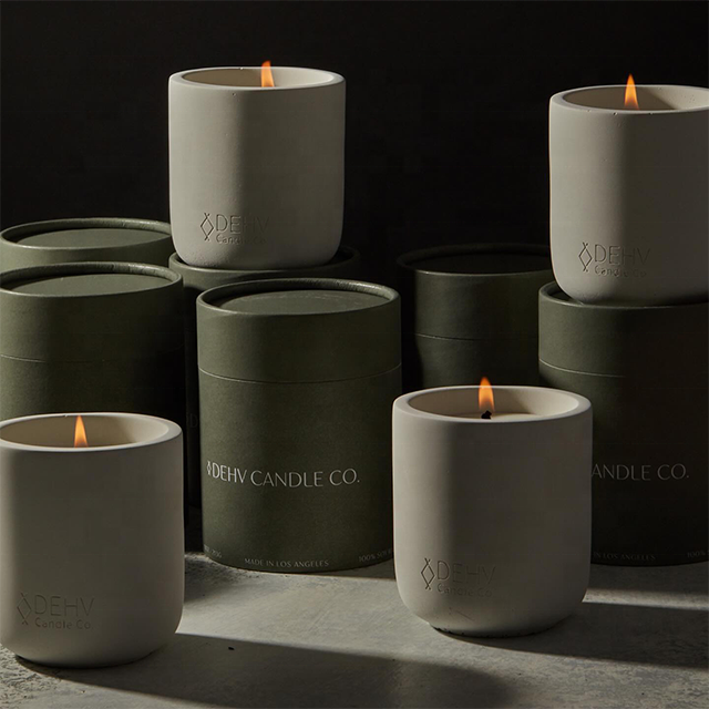 100% plástico livre de papelão biodegradável personalizado embalagem caixa de tubo redondo para envoltório de vela tubo de papel de alta qualidade