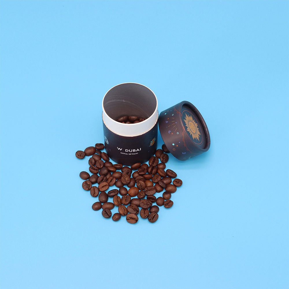 Embalagem de tubo de papel de chá com logotipo de impressão personalizada Recipiente de cilindro de papelão de qualidade alimentar para embalagem de caixa redonda de café e chá