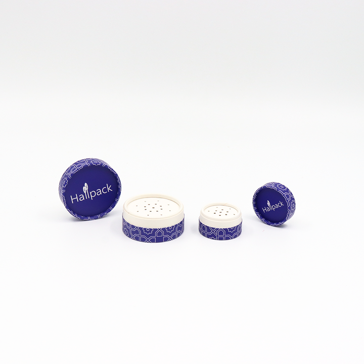 Embalagem cosmética personalizada de alta qualidade, caixa de cilindro de papelão, tubo de papel, embalagem com peneira, agitador para sombra de olho, pó solto