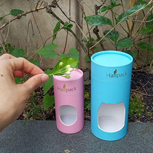 Caixas biodegradáveis ​​do cilindro da janela da vela do tecido de Kraft da vela de empacotamento do tubo de papel vazio redondo feito sob encomenda
