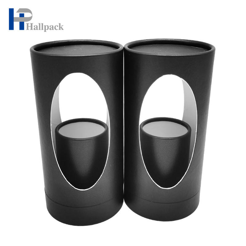 Tubo de papel Lip Blam Tubo de papel para janela Tubo de papel cartão preto liso