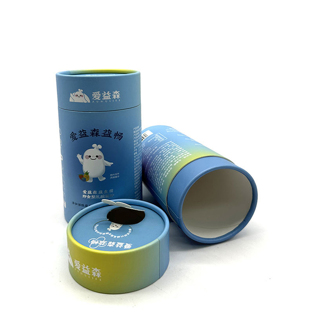 Tubos biodegradáveis ​​redondos vazios personalizados de marca própria Embalagem fácil de tubos de papel de rasgo