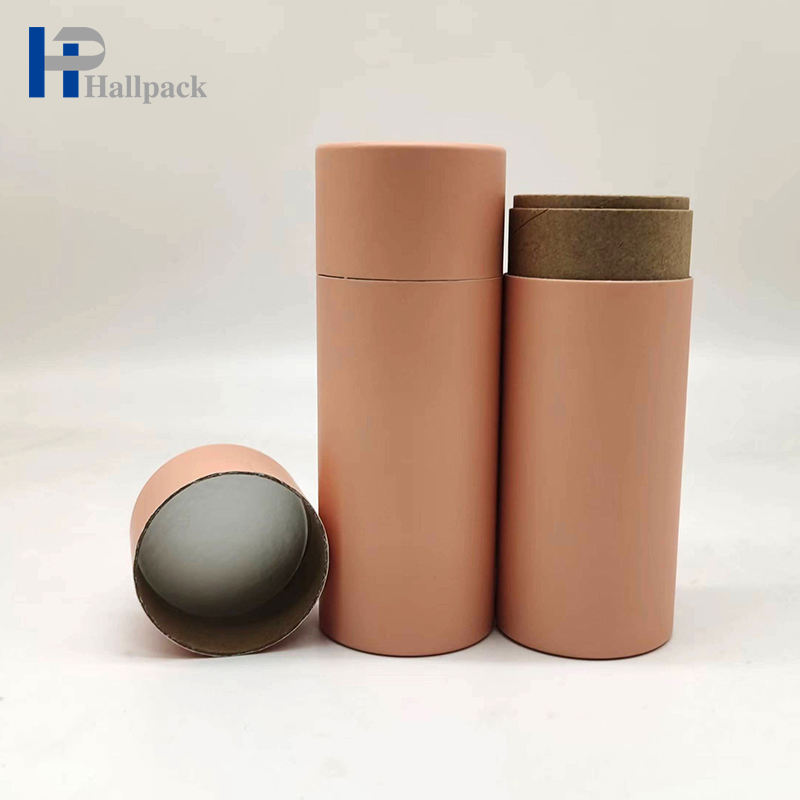 Tubos de empacotamento redondos criativos impressos do papel de embalagem com cilindro de papel cor-de-rosa do pó da personalização de Sifer