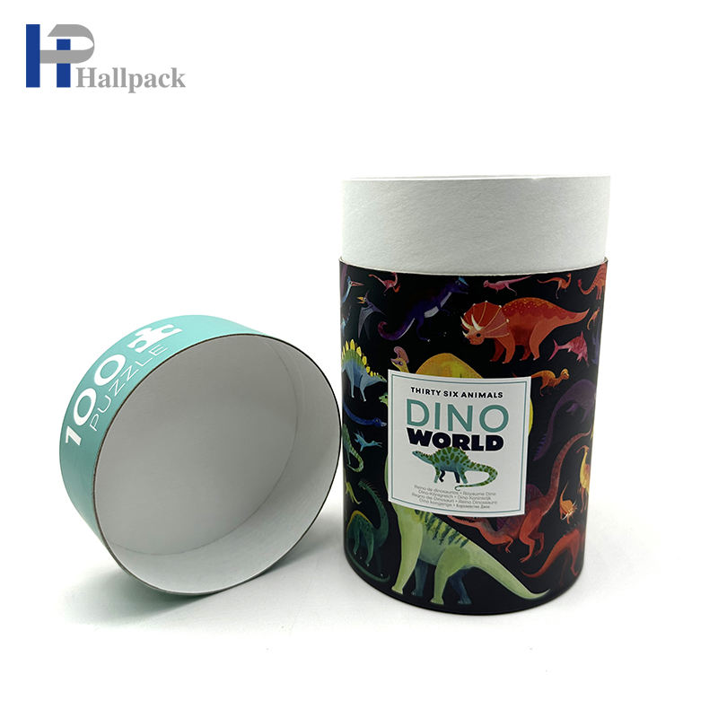 Embalagem de tubo de papel de cilindro de quebra-cabeça reciclável com logotipo de tamanho personalizado por atacado