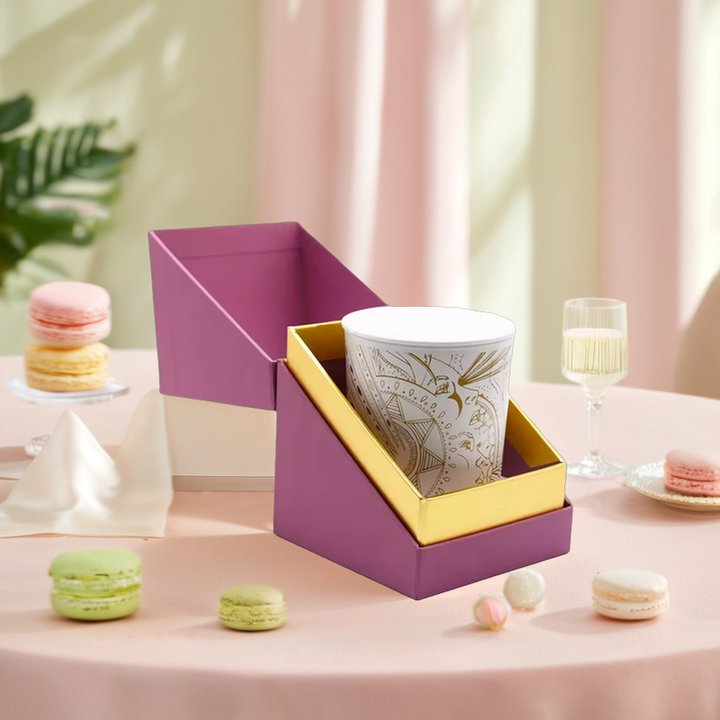 Caixa de papel pequena luxuosa do favor do brilho da caixa de papel dos doces do casamento com laminação fosca da folha de ouro