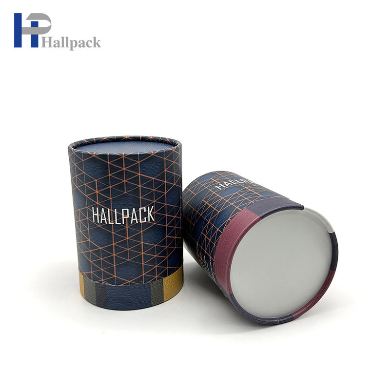 Conjunto de presente de vela com novo design, caixa de cilindro, tubo de papel de embalagem de papelão