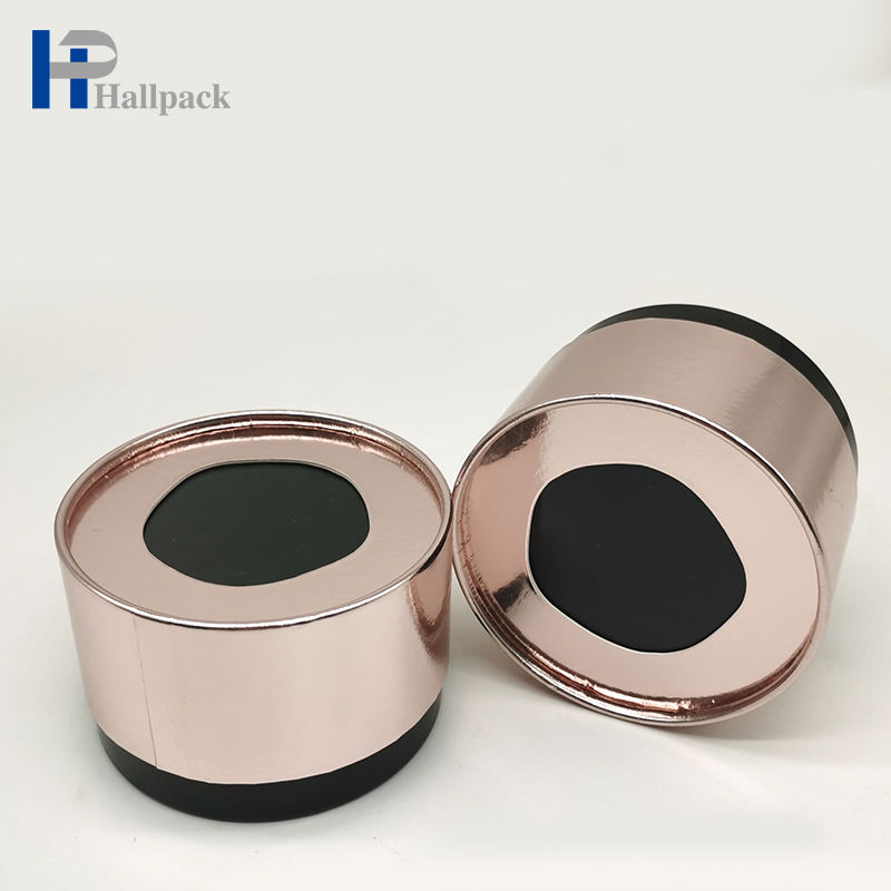Caixa redonda dourada para embalagem de garrafas, tubo de papel piercing biodegradável para cosméticos, embalagem de papel cilíndrica eco kraft personalizada