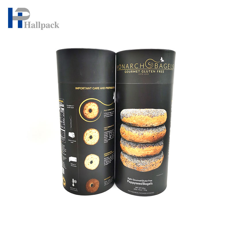 Venda quente logotipo de tamanho personalizável embalagem solta papel kraft tubo de papel preto