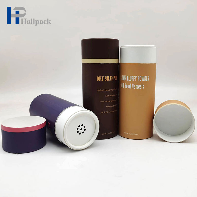 Personalize o tubo de papel do abanador do recipiente cosmético do cilindro da peneira colorida biodegradável
