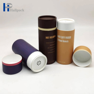 Personalize o tubo de papel do abanador do recipiente cosmético do cilindro da peneira colorida biodegradável