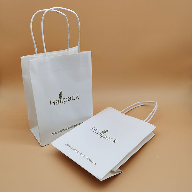 Pacote de tamanho personalizado Alça de papel Saco de papel Saco de compras de papel Kraft