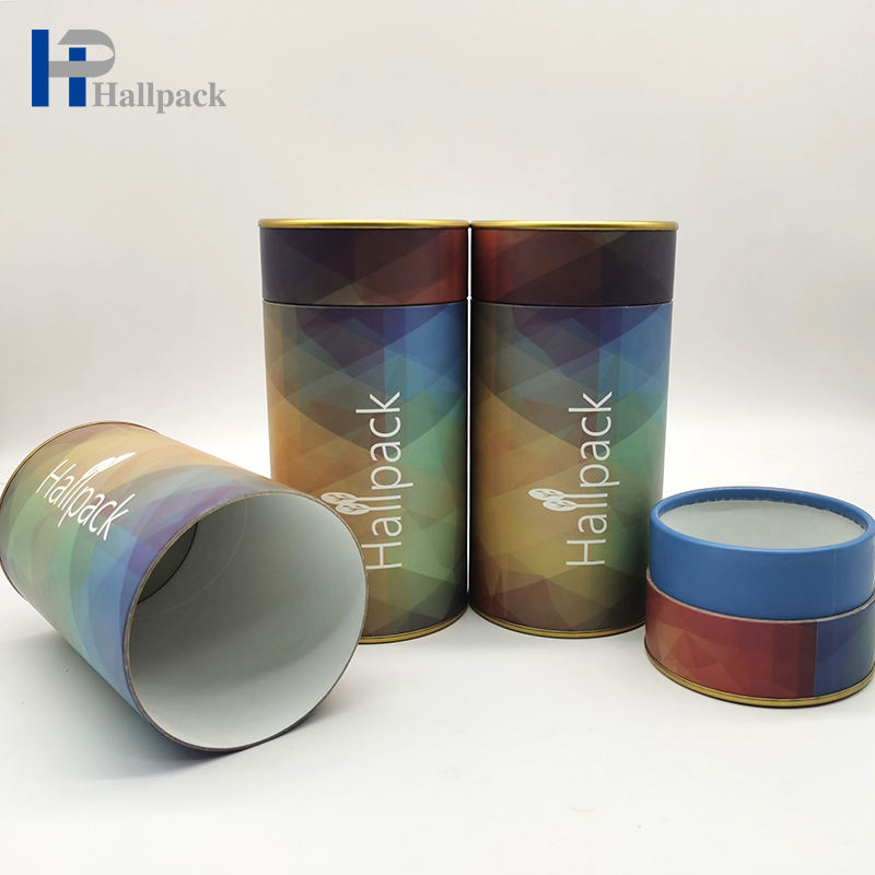 Projete o tubo do cartão do papel de embalagem da impressão a cores que empacota com logotipo