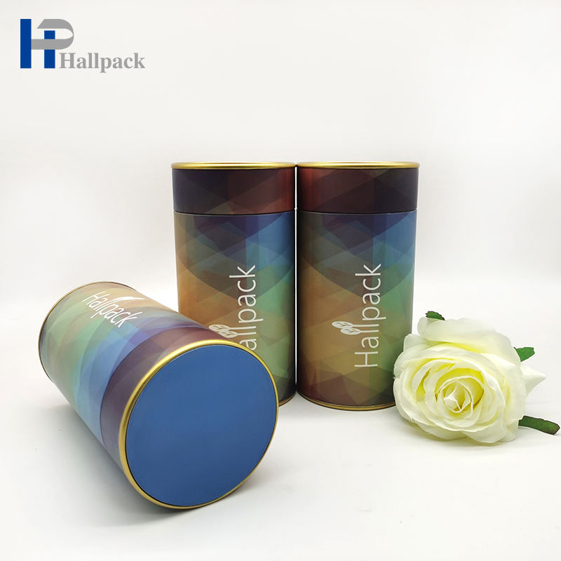 Projete o tubo do cartão do papel de embalagem da impressão a cores que empacota com logotipo