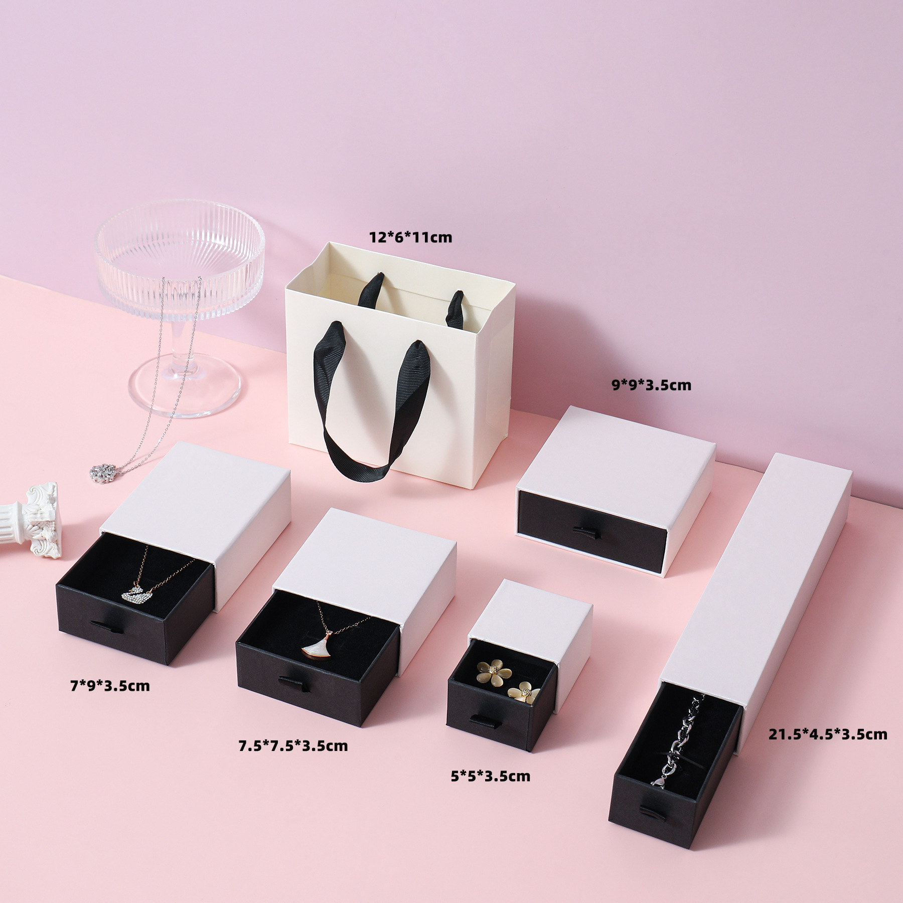Embalagem de jóias Caixa de jóias de papel para garotas deslizantes para brincos Rings Watch