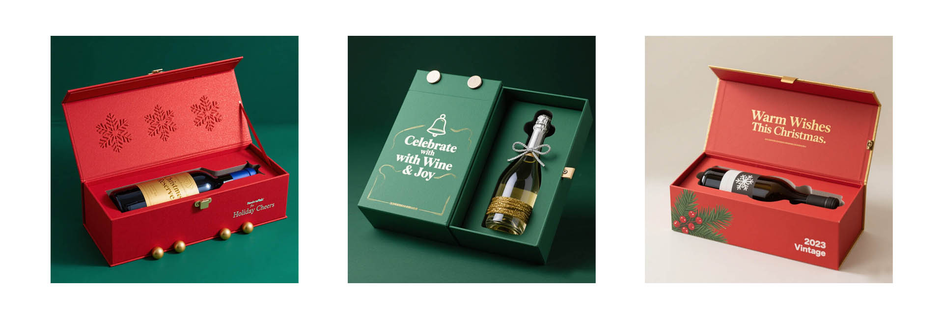 Caixa de vinho de presente de Natal