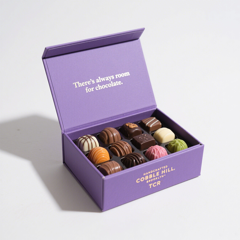 Caixas de embalagens de chocolates de doces de presente de Natal biodegradáveis