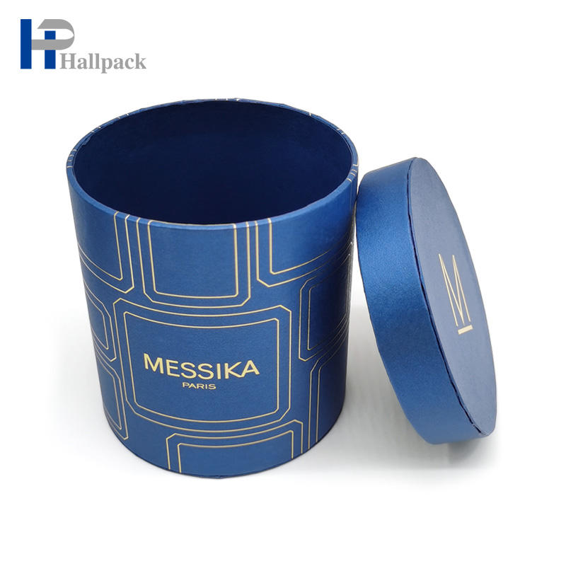 Embalagem cosmética de papel azul do tubo feito sob encomenda da caixa de papel de embalagem