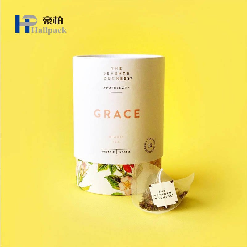 Tubo feito sob encomenda amigável do papel da caixa do cilindro do cartão do produto comestível de Eco que empacota para o chá Nuts do café