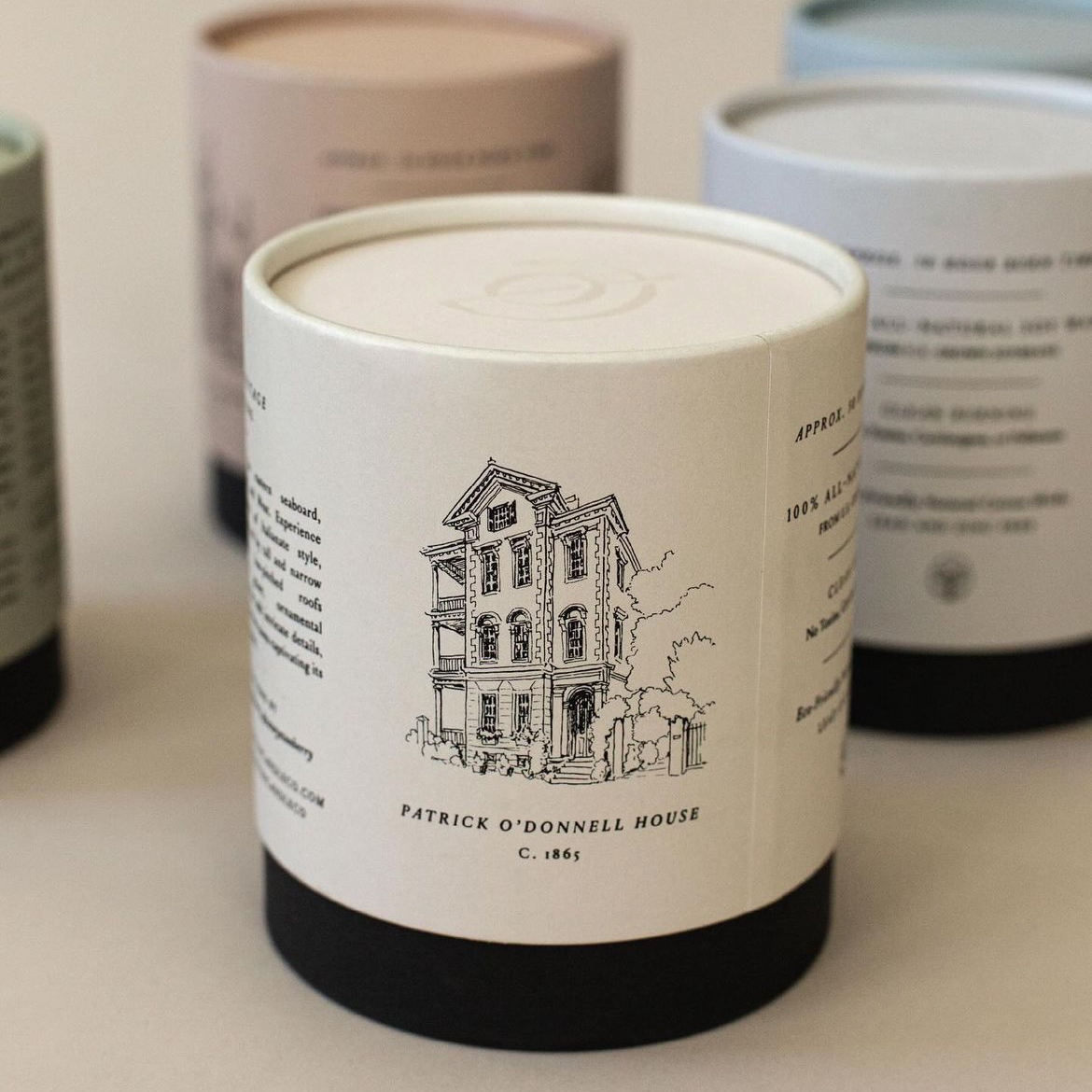 Tubo de embalagem de papel kraft vazio personalizado, feito à mão, vela de cera de soja, cilindro, caixa de tubo redondo de papel de luxo para velas