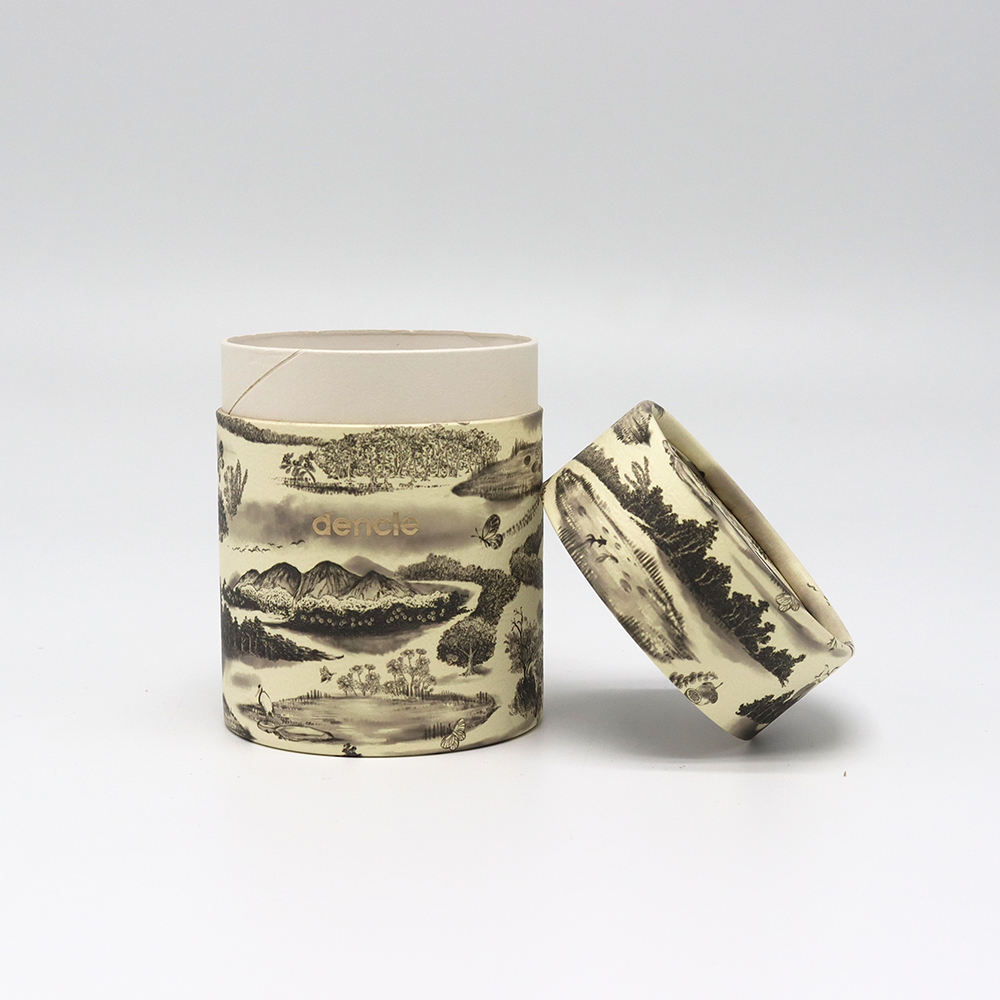 Cilindro de papel ecológico personalizado, caixa de tubo de papel para embalagem de chá/ervas/café/lanches/embalagens de alimentos